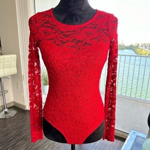 Long sleeve lace bodysuit